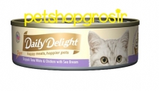 Makanan Basah Kucing Daily Delight Happt Meals Happiers Pure Sea Bream 80gr 
