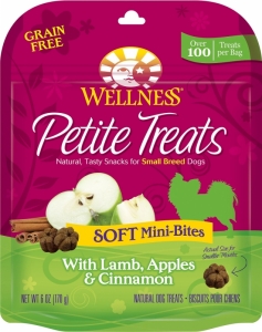Snack Anjing Wellness Petite Treats Soft Mini-Bites with Lamb, Apples & Cinnamon Grain-Free Dog Treats 6-oz (170gr)