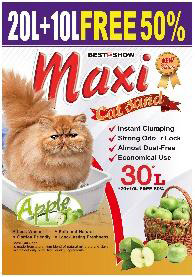 Pasir Kucing Maxi Cat Sand Apple 30 Liter