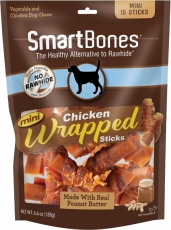 Snack Anjing Smart Bones Wrapped Peanut Butter 15 stick