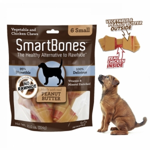 Snack Anjing Smart Bones Peanut Butter 6 Small