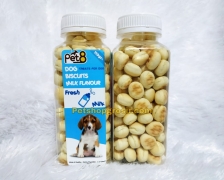 Snack Anjing Pet8 Dog Biscuits Milk Flavour 110gr