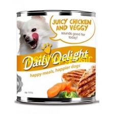 Makanan Basah / Kaleng Anjing Daily Delight Dog Juicy Chicken & Veggie 700gr 