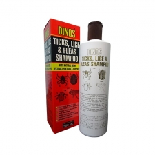 Shampoo Kutu & Tungau Dinos Ticks, Lice & Fleas Shampoo For Dog 500mL
