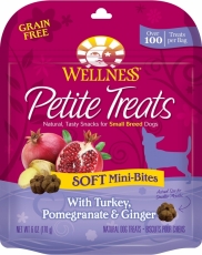 Snack Anjing Wellness Petite Treats Soft Mini-Bites with Turkey, Pomegranate & Ginger Grain-Free Dog Treats 6-oz (170gr)