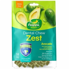 Snack Anjing Happi Doggy Dental Chew Zest Petite Gluten Free Avocado 150g