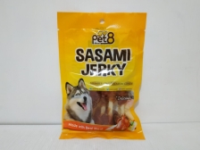 Pet8 Sasami Jerky Soft Chicken Dumble With White Rawhide 50gr