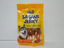 Pet8 Sasami Jerky White stick Wrapped By Soft Chicken 50gr