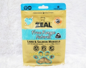 Snack Anjing & Kucing Grain Free Zeal Treats Free Range Naturals Lamb & Salmon Morsels 100gr