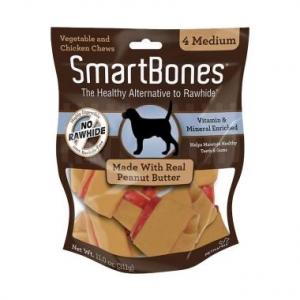 Snack Anjing Smart Bones Peanut Butter 4 Medium