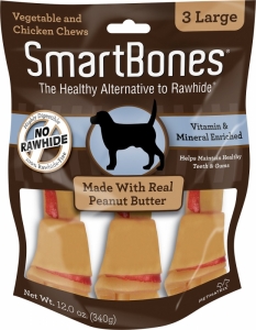 Snack Anjing Smart Bones Peanut Butter 3 Large