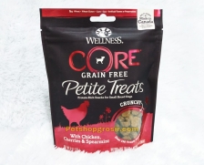Wellness Core Dog Grain Free Petite Treats Crunchy Chicken,Cherries & Spearmint 6oz