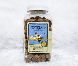 Snack Anjing & Kucing FD Treats Chicken Liver Cube for Dog & Cat 120gr