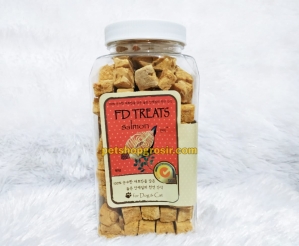 Snack Anjing & Kucing FD Treats Salmon Cube for Dog & Cat 80gr