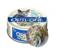 Makanan Basah / Kaleng Kucing Opti-One Cat White Tuna & Anchovy, Oatmeal 90gr