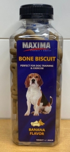 Biscuits Anjing Maxima Dog Biscuits Bone Banana Flavour 200gr